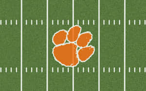 Clemson Tigers Football Logo On Field Wallpaper