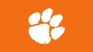 Clemson Tigers Football Team Logo In White Wallpaper