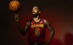 Cleveland Cavaliers Player Spinning Basketball Wallpaper