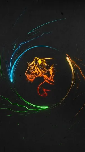 Clever Iphone With A Glowing Tiger Wallpaper