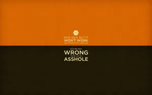 Clever Quotation On Orange And Black Wallpaper