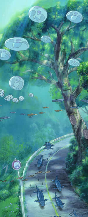 Cliff Road Gake No Ue No Ponyo Wallpaper