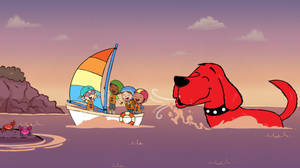 Clifford The Big Red Dog At The Sea Wallpaper