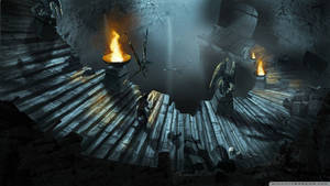 Climb The Castle Stairs And Join The Dnd Battle! Wallpaper