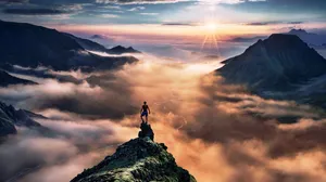 Climbing With Bird's Eye View Wallpaper