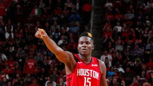Clint Capela Gives Signals During Game Wallpaper