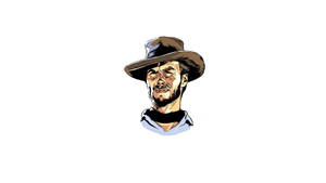 Clint Eastwood Head Fanart Cartoonish Wallpaper