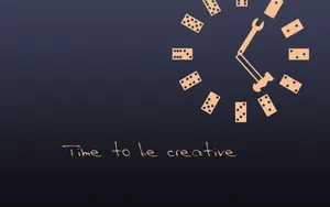 Clock Made Of Dominoes Wallpaper