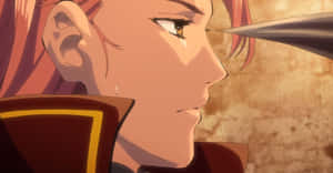 Close Up Anime Character Face With Sword Wallpaper