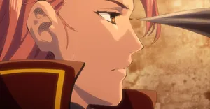 Close Up Anime Character Face With Sword Wallpaper