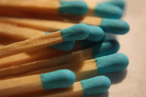 Close Up Blue Matchsticks Wallpaper