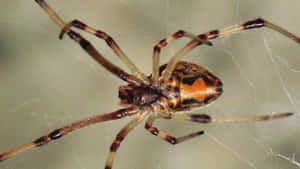 Close-up Brown Recluse Spider On Web Wallpaper