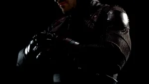 Close Up Detailed Costume Of Daredevil Wallpaper