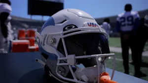 Close-up Image Of A Contemporary Football Helmet Wallpaper