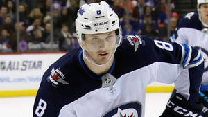 Close Up Look Of Jacob Trouba Focusing During Game Wallpaper