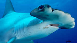 Close-up Of A Hammerhead Shark Wallpaper