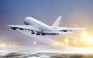 Close Up Of A Jumbo Jet Taking Off Wallpaper