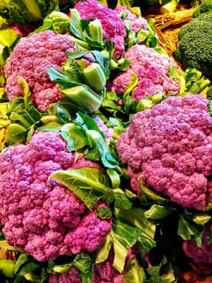 Close-up Of A Vibrant Purple Cauliflower Wallpaper