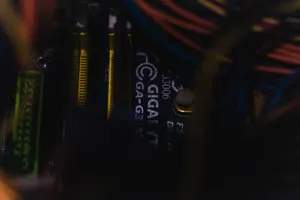 Close-up Shot Of Futuristic Motherboard Circuitry Wallpaper