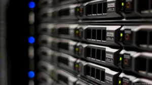 Close-up View Of Data Center Mainframe Wallpaper