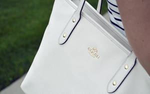 Close-up White Coach Bag Wallpaper