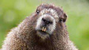 Close Up Woodchuck Portrait Wallpaper