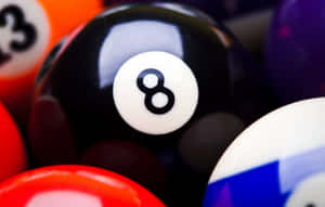 Closeup Eight Ball Pool Table Billiards.jpg Wallpaper