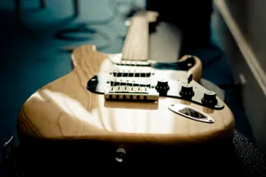 Closeup Electric Bass Guitar Wallpaper