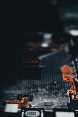 Closeup Electronics Circuit Board Dark Background Wallpaper