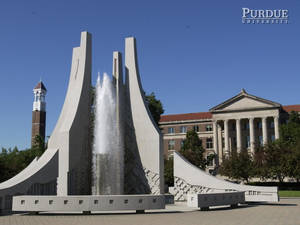 Closeup Engineering Fountain Purdue University Wallpaper