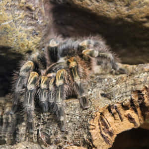 Closeup Tarantulaon Log.jpg Wallpaper
