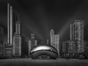Cloud Gate Black Aesthetic View Wallpaper