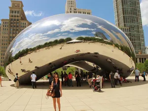 Cloud Gate With People Around Wallpaper