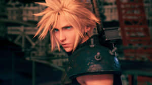 Cloud Strife Intense Gaze Wallpaper