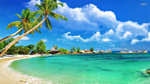 Cloudy Day On Mauritius Beach Wallpaper