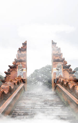 Cloudy Lempuyang Temple Bali Indonesia Wallpaper