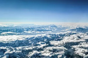 Cloudy Mountain Topography Wallpaper