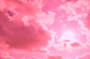 Cloudy Sky Pastel Pink Aesthetic Computer Wallpaper