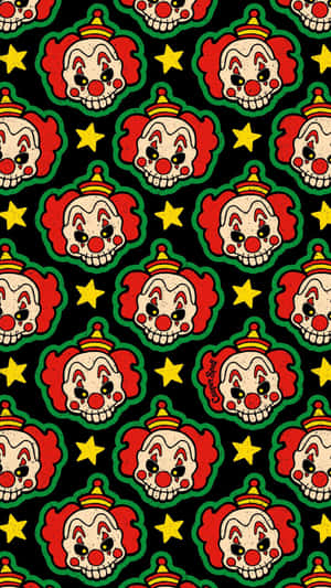 Clown Faces Pattern Wallpaper Wallpaper