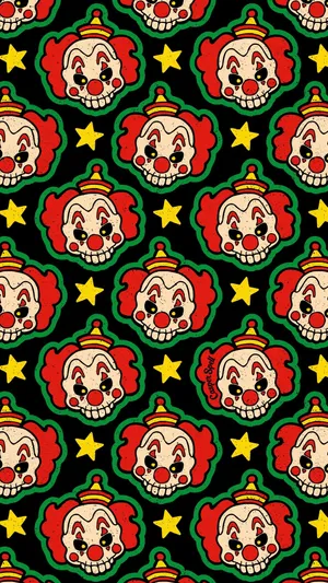 Clown Faces Pattern Wallpaper Wallpaper