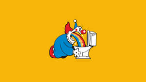 Clown Vomitingin Toilet Wallpaper