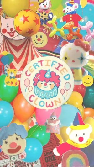 Clowncore Aesthetic Collage Wallpaper