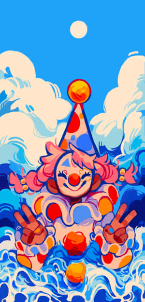 Clowncore Splash Fun Wallpaper