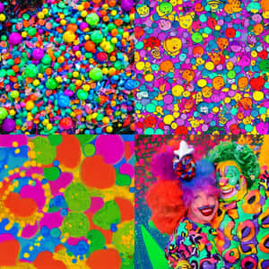 Clowncore Vibrancy Collage Wallpaper