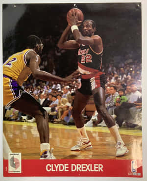 Clyde Drexler Blazers 22 Nba Game Photography Wallpaper