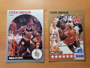Clyde Drexler Blazers Nba Hoops Magazine Wallpaper