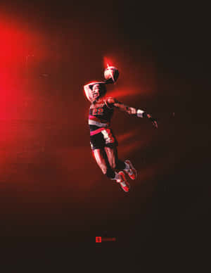 Clyde Drexler Digital Art Red Aesthetic Photo Wallpaper