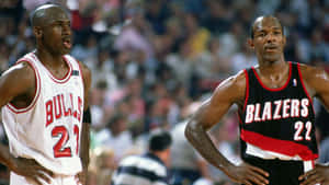 Clyde Drexler Michael Jordan Photography Wallpaper