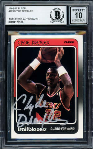 Clyde Drexler Nba Autographed Photo Card Wallpaper