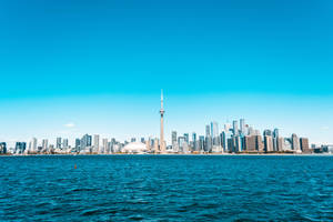 Cn Tower Daytime Skyline View Wallpaper